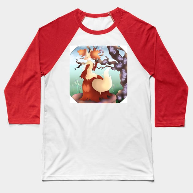 Magical fire fox Baseball T-Shirt by XoXy24